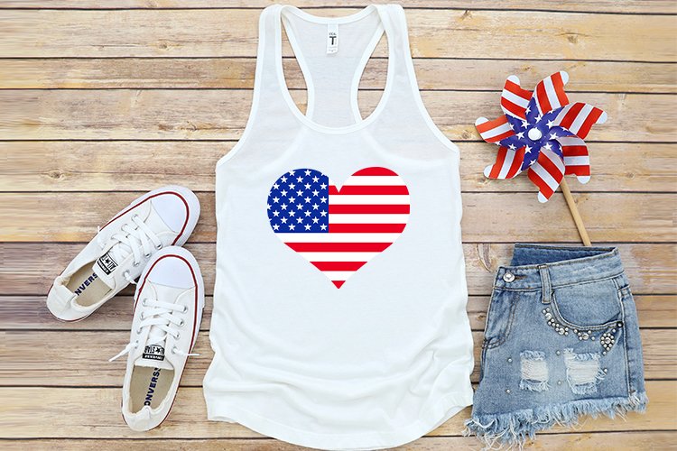 American flag in heart style.