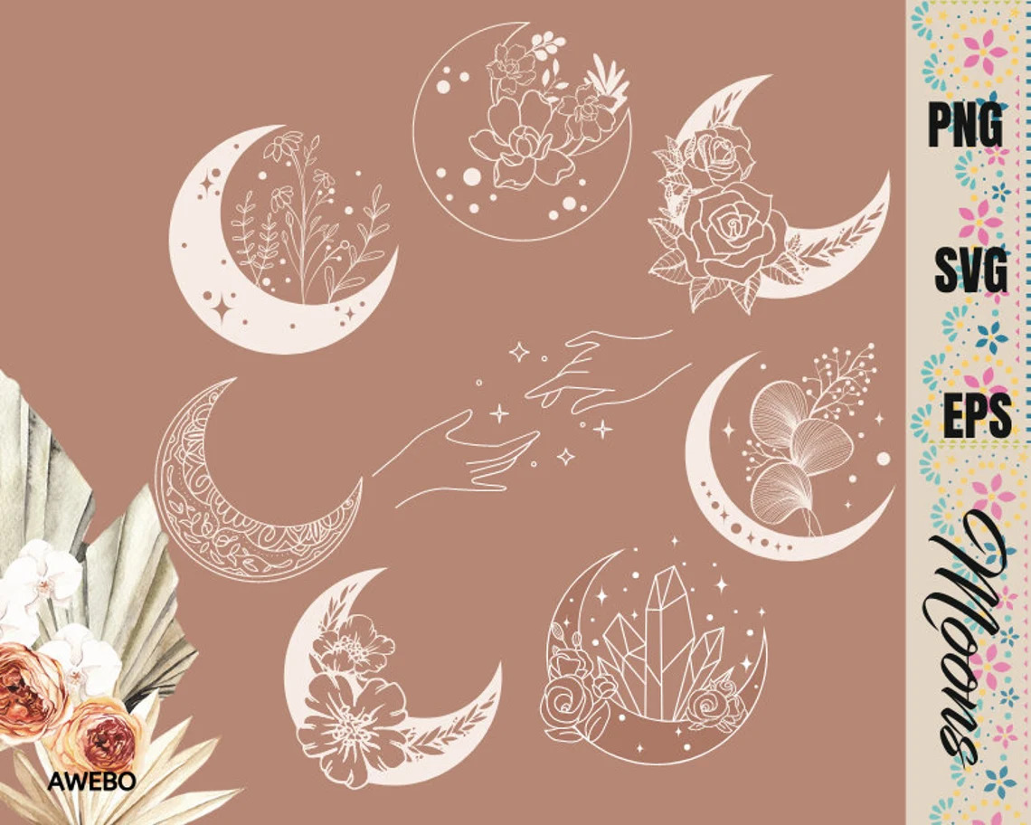 Half moon style with different background pattern.