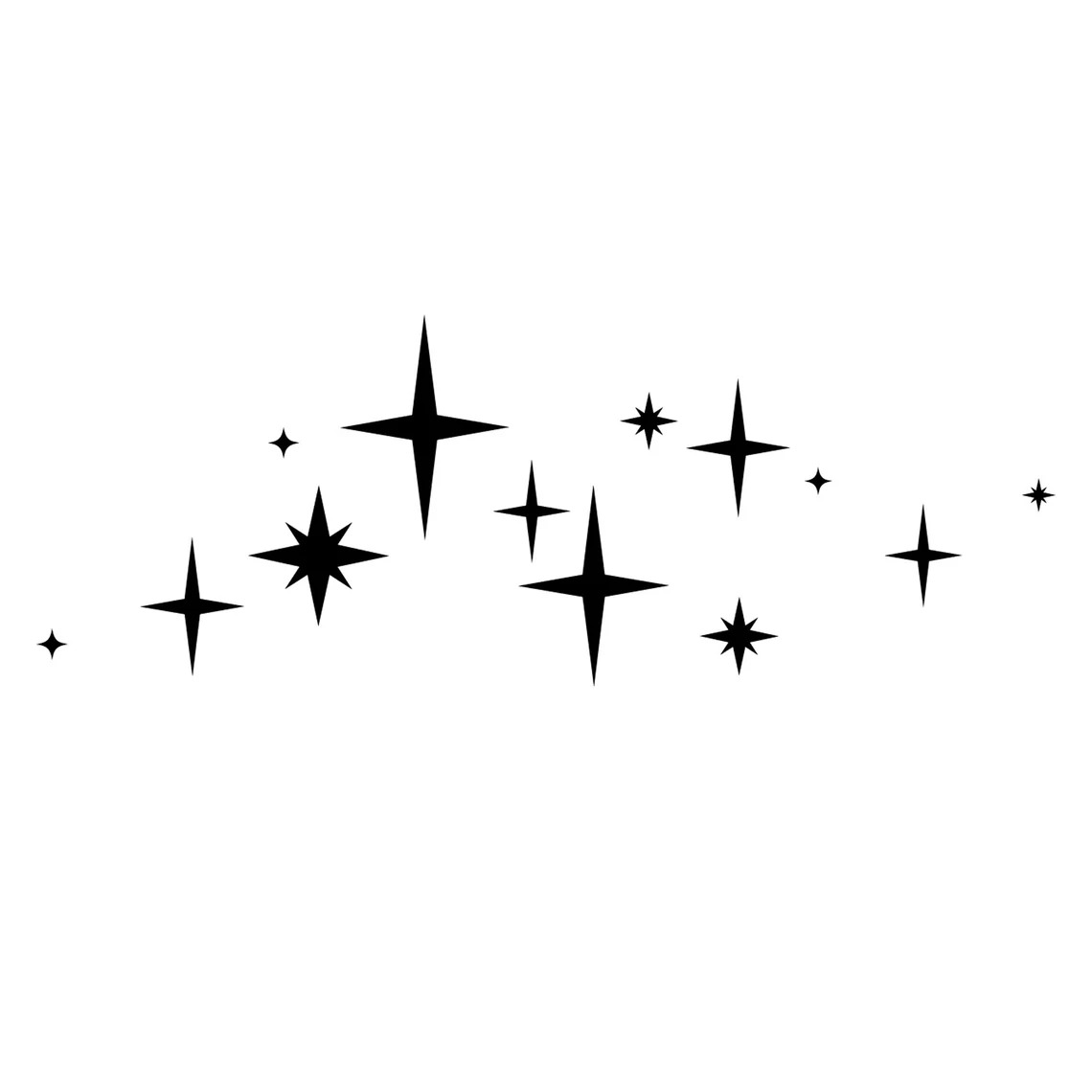 The stars are black on a white background.
