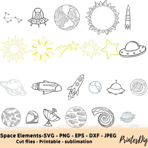 45 Space Svg Bundle, Planets Svg Cricut | Master Bundles