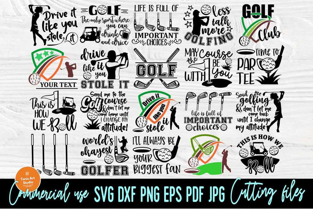 Golf club SVG, DXF, PNG, EPS, PDF, JPG.