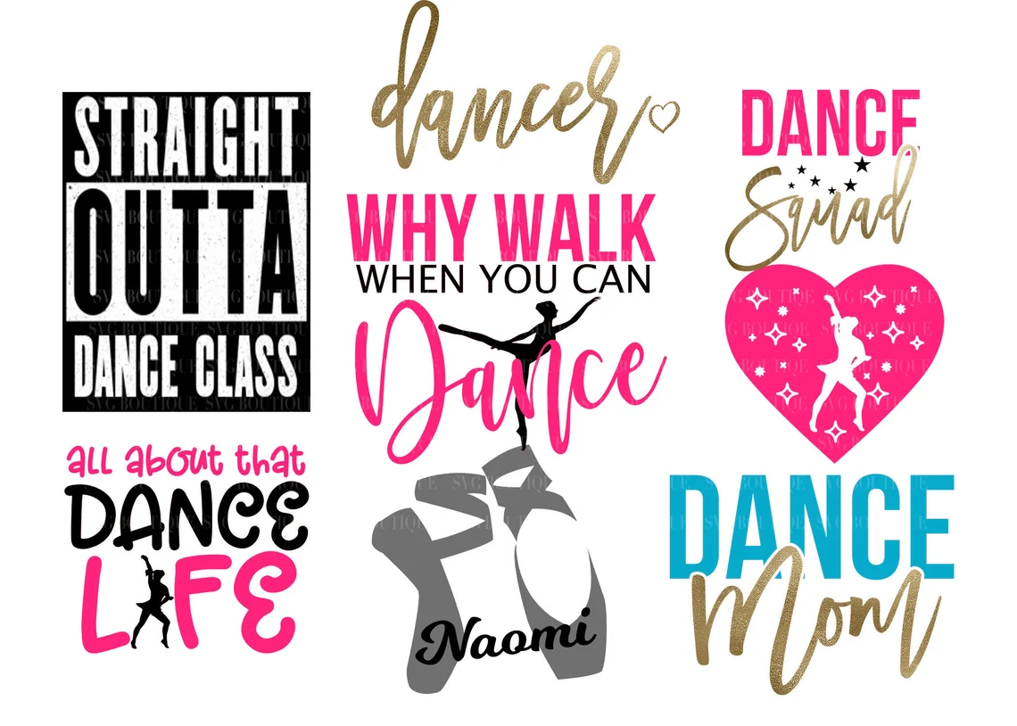 Great prints with dance themed captions.
