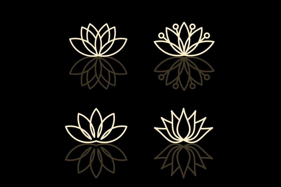 Logos with different varieties of lotuses.