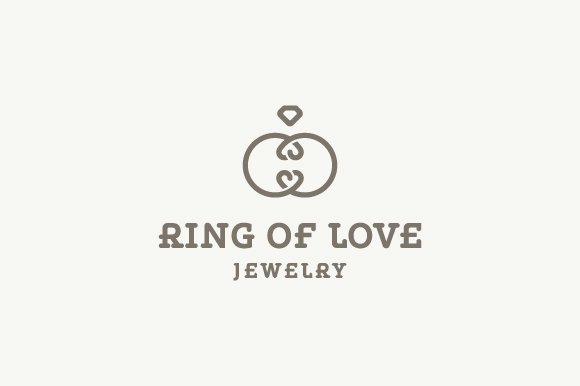 Logo with inscription "Ring of love jewelry".