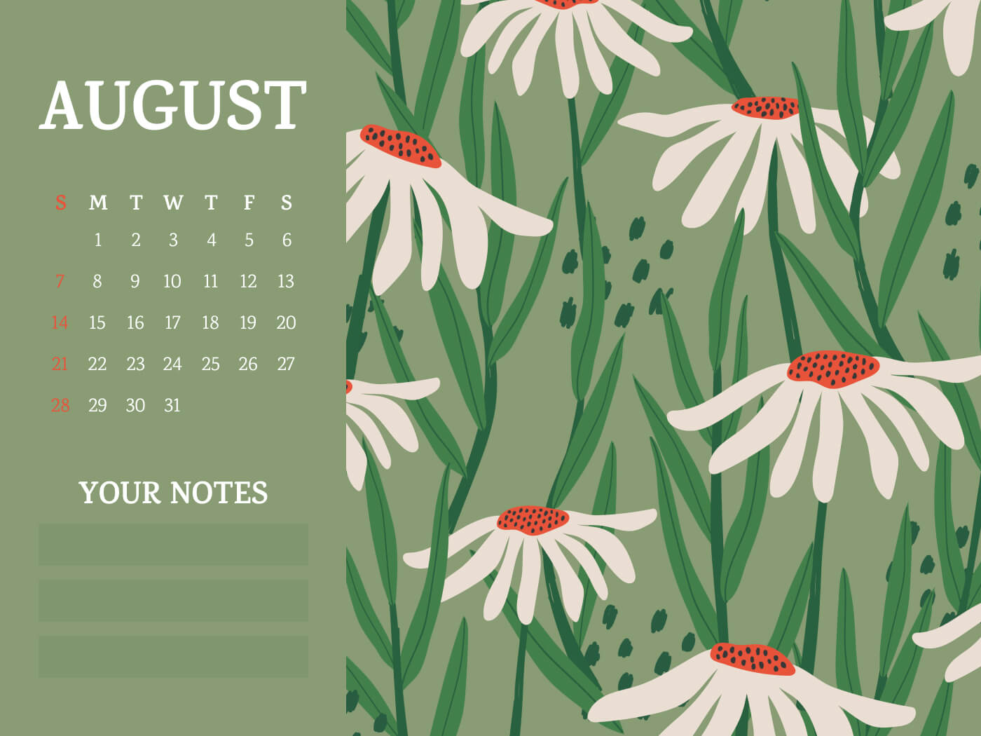 1 calendar august 6 1400h1050