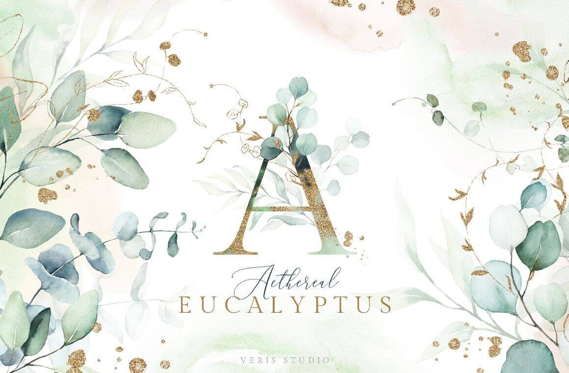 Aethereal Eucakyptus with floral design.