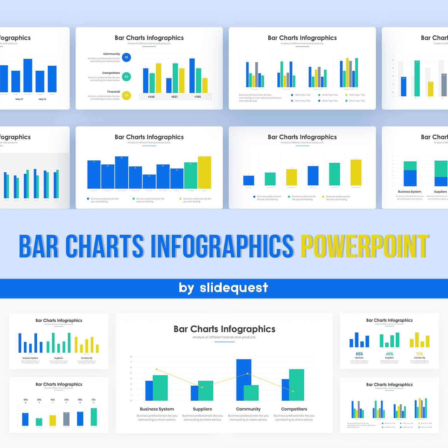 Bar Charts Infographics PowerPoint 2 cover image.