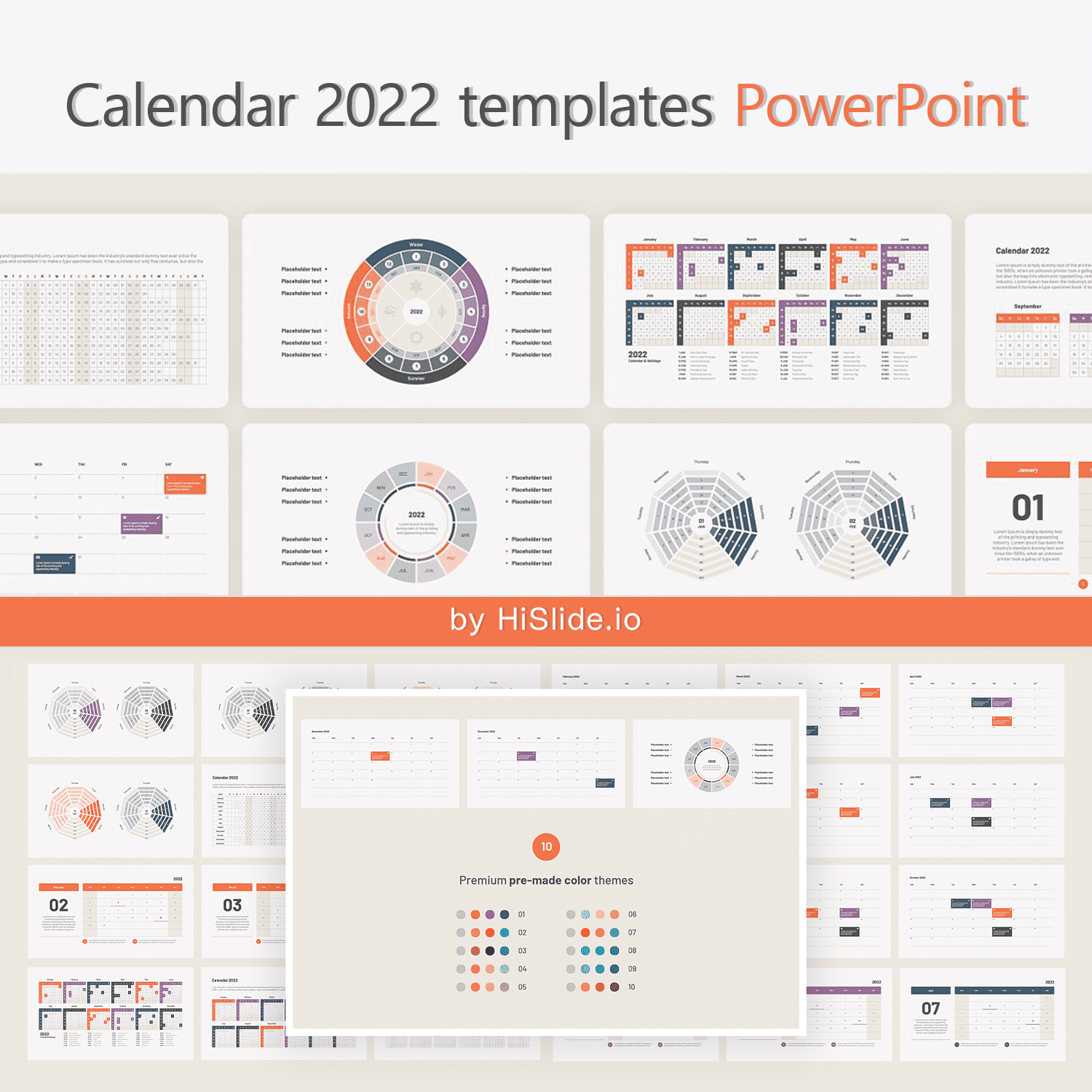 Calendar 2022 Templates PowerPoint cover image.