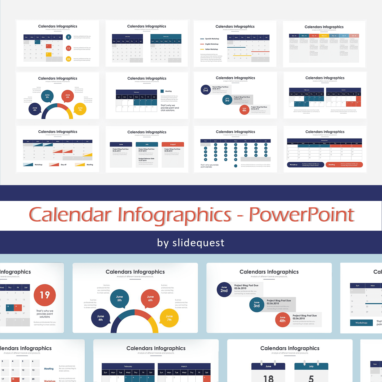 Calendar Infographics - PowerPoint cover image.