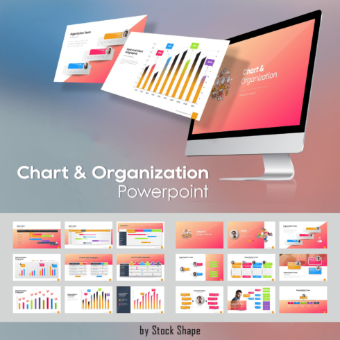 Chart & Organization PowerPoint cover image.