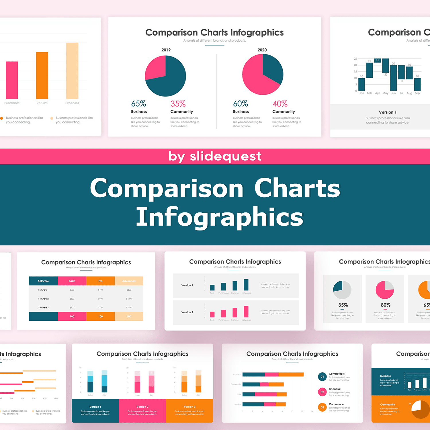 Comparison Charts Infographics cover image.