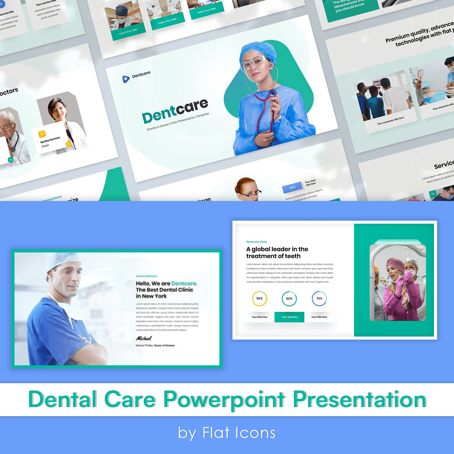 Dental Care PowerPoint Presentation cover image.