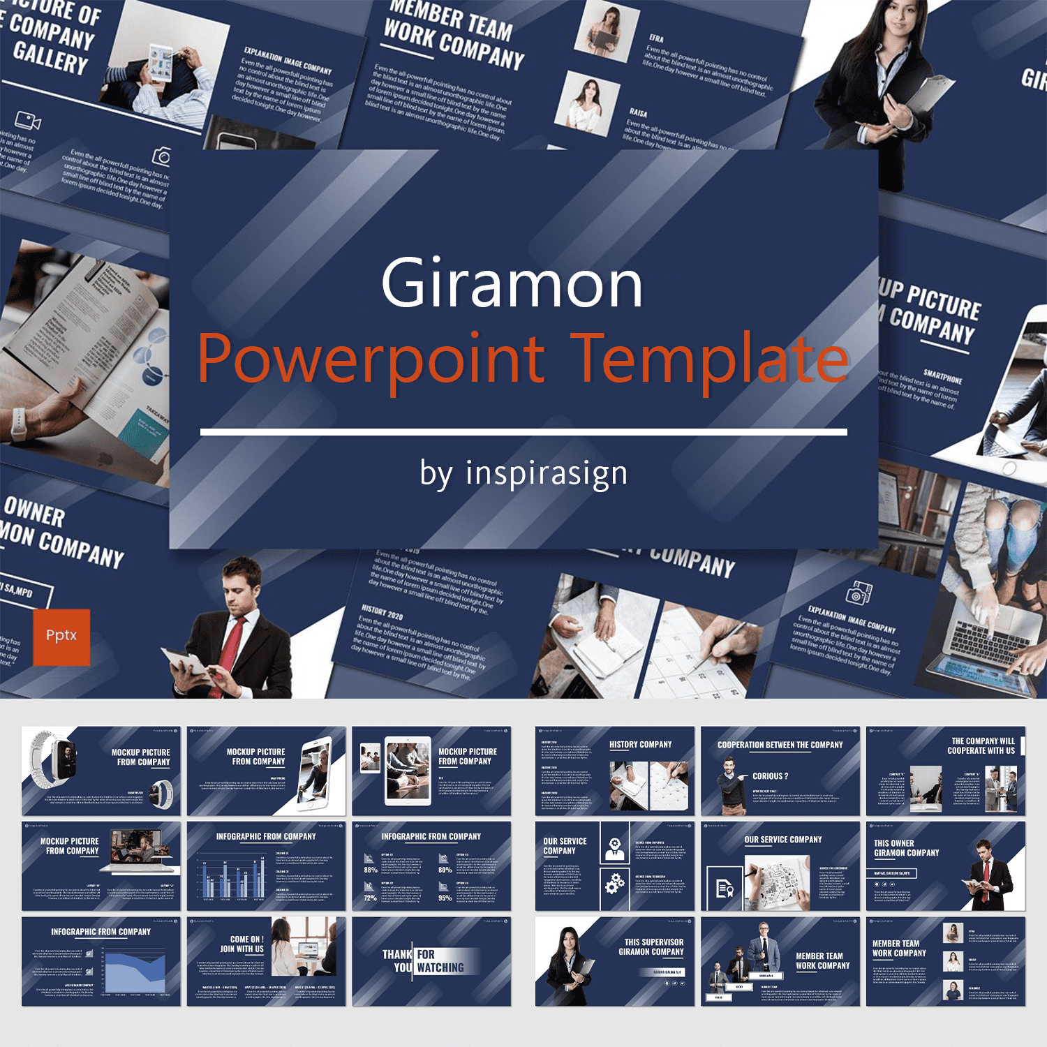 Giramon - PowerPoint Template cover image.