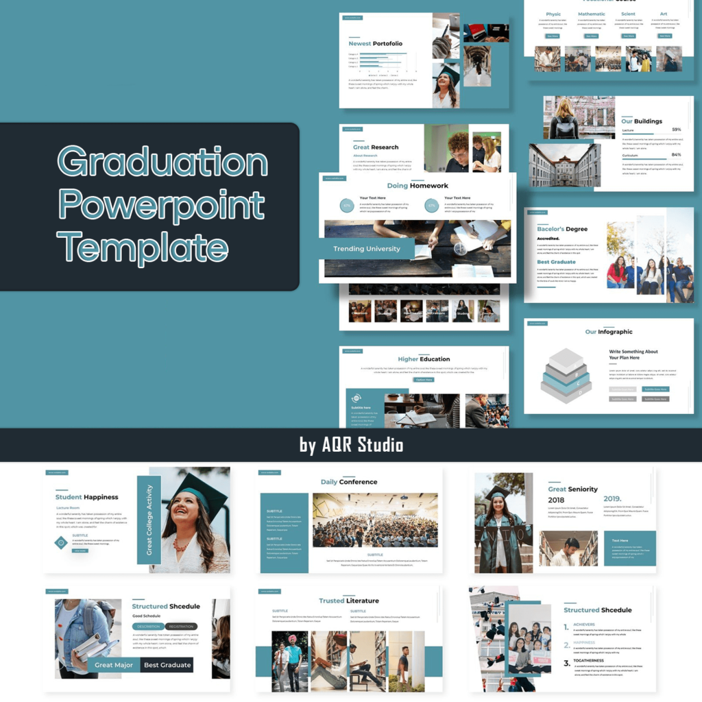 Graduation PowerPoint Template 5 Premade Colors – MasterBundles
