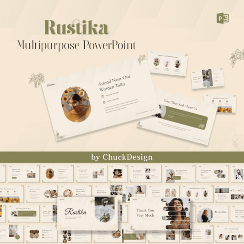 Rustika - Multipurpose PowerPoint cover image.