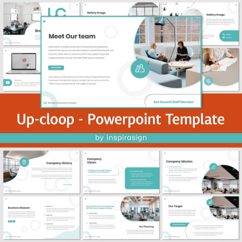 Up-Cloop - PowerPoint Template cover image.