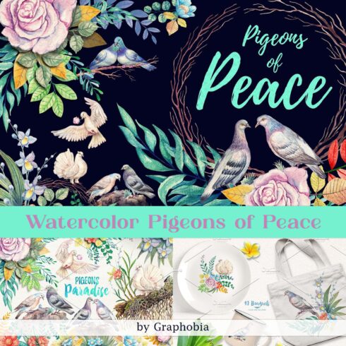 Watercolor Pigeons of Peace cover image.