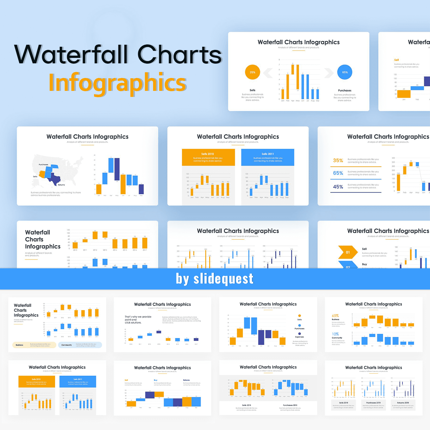 Waterfall Charts Infographics cover image.