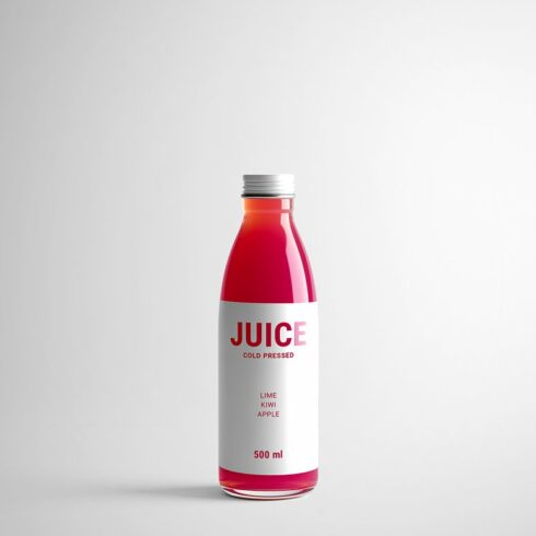 Glass Juice Bottle Mockup Templates | Master Bundles