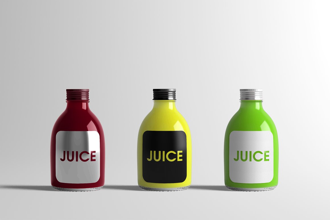 Burgundy, yellow and green bottles.