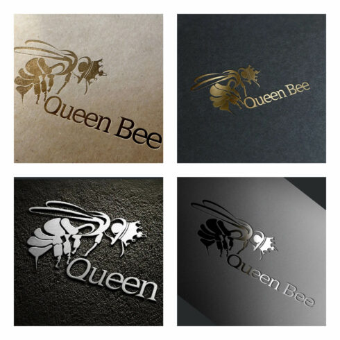 The image of the bee logo with sparkles, with gloss, with a matte element.