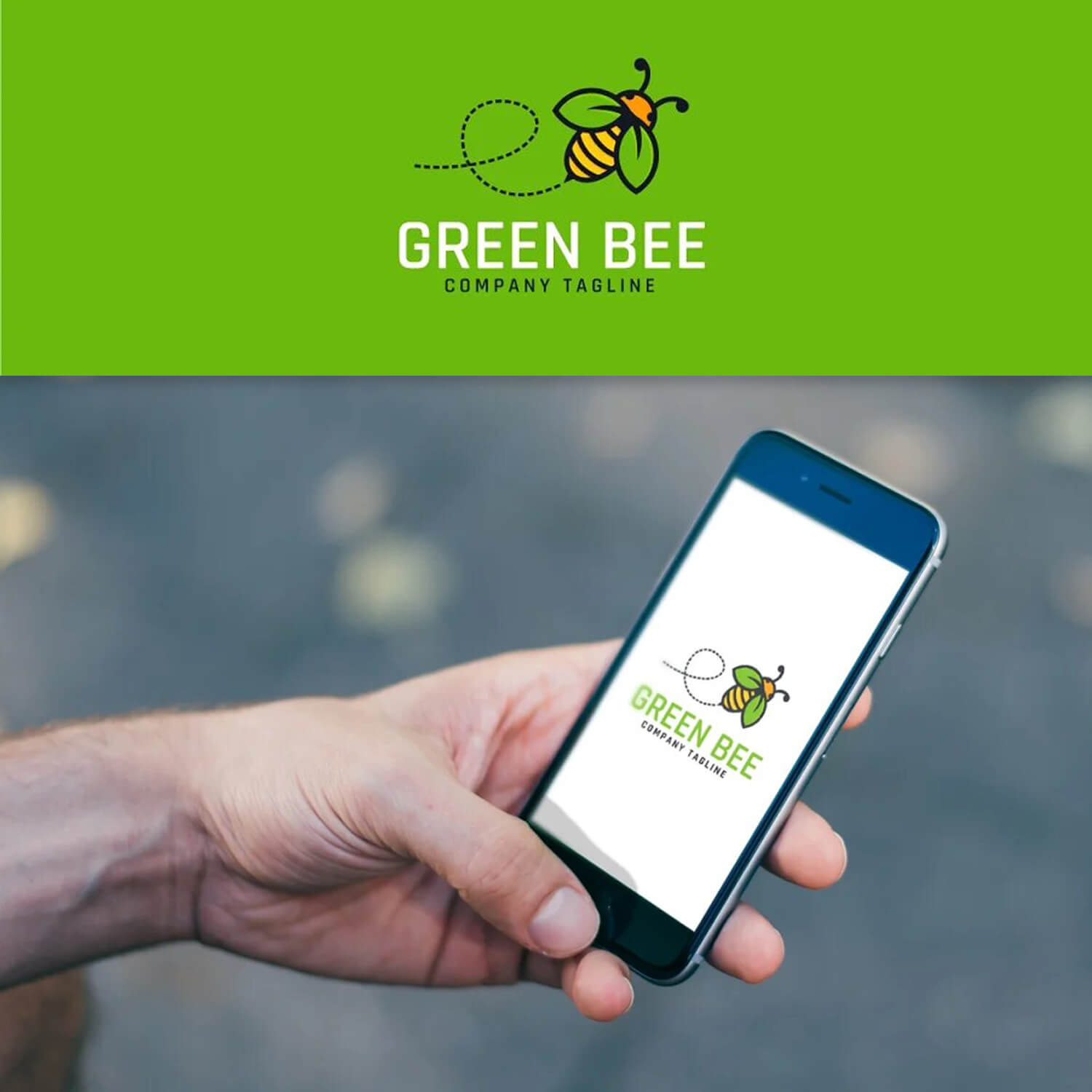 An example of a preview of the company "Green Bee" on a mobile phone.