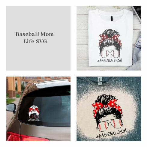 Baseball Mom Life SVG on the different backgrounds.
