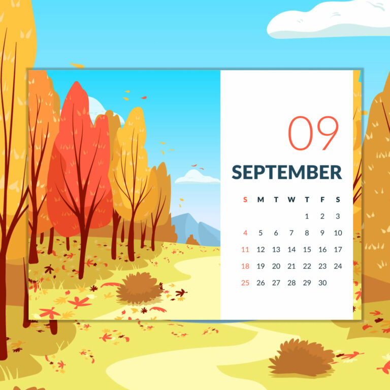 Free Editable Blue Sky September Printable Calendar – MasterBundles