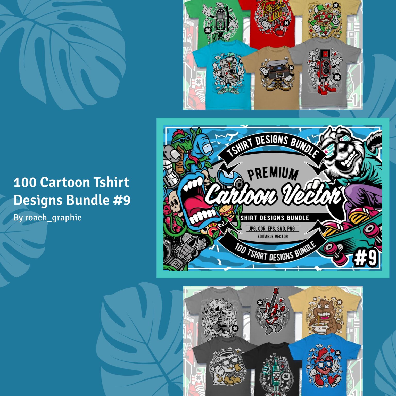 100 Cartoon T-shirt Designs Bundle – MasterBundles