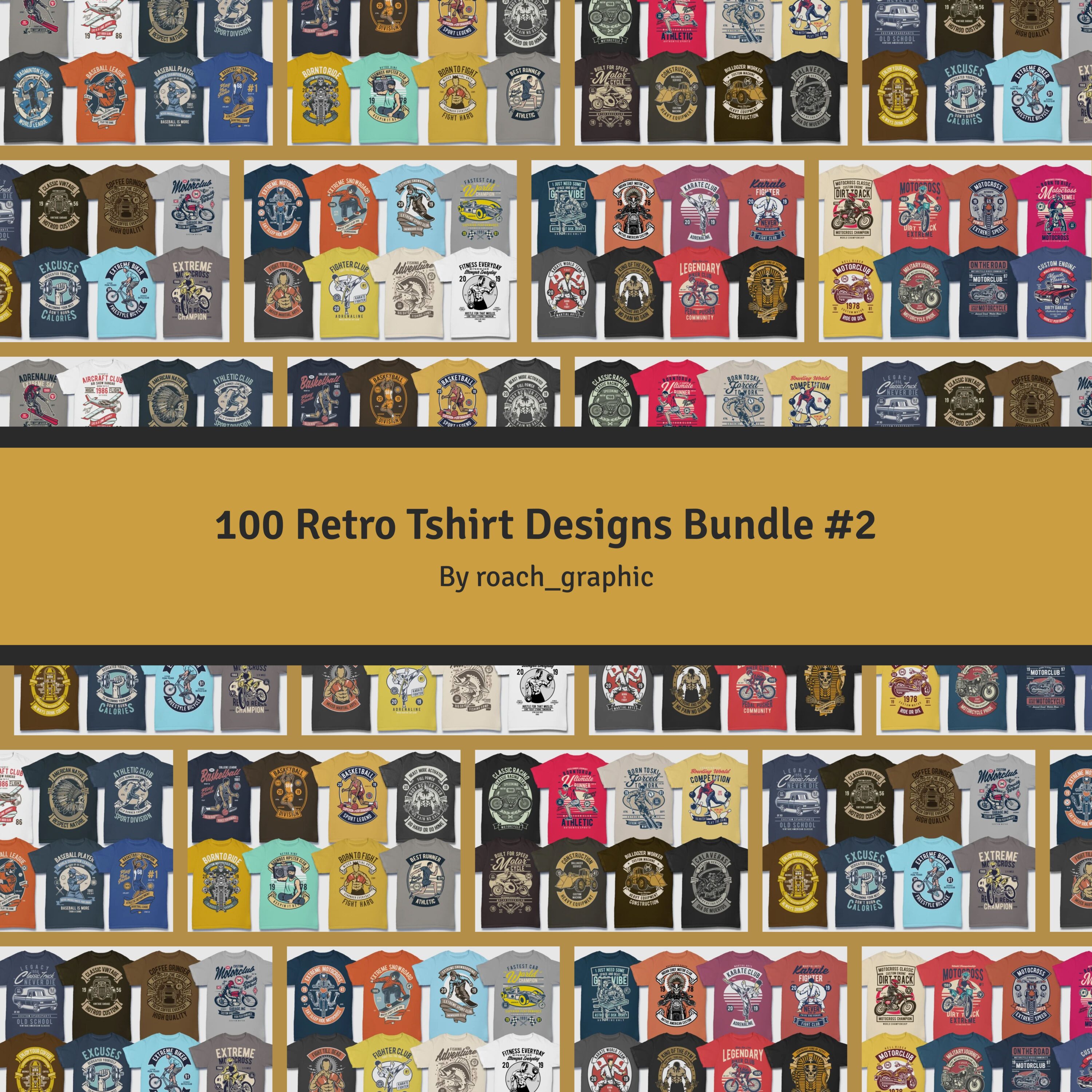 100 retro tshirt designs bundle 2.