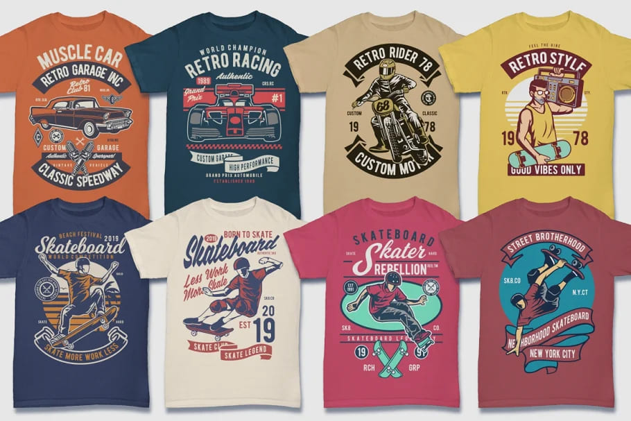 100 retro tshirt designs bundle 2, perfect designs.