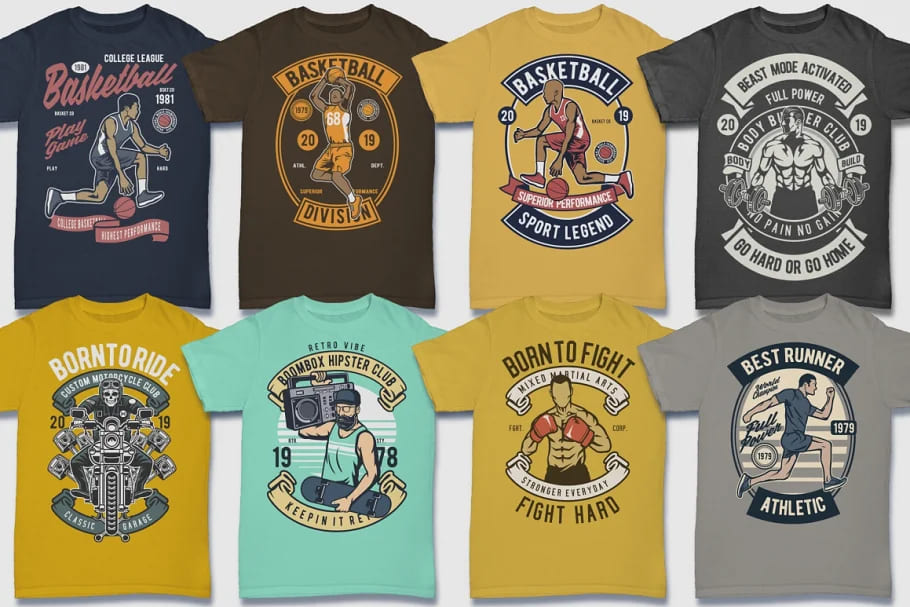 100 retro tshirt designs bundle 2, best designs.