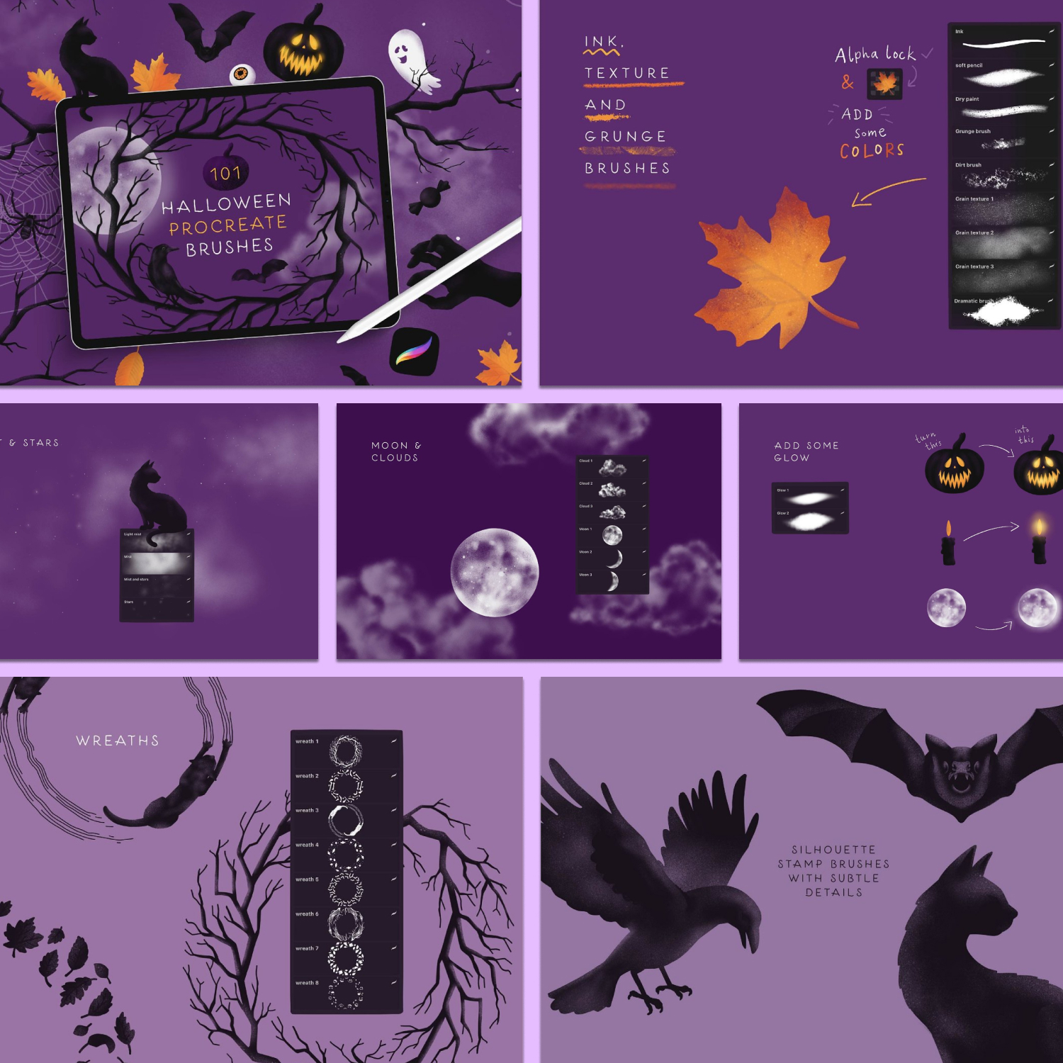 The cards feature Halloween-themed bats, crows, and cats.