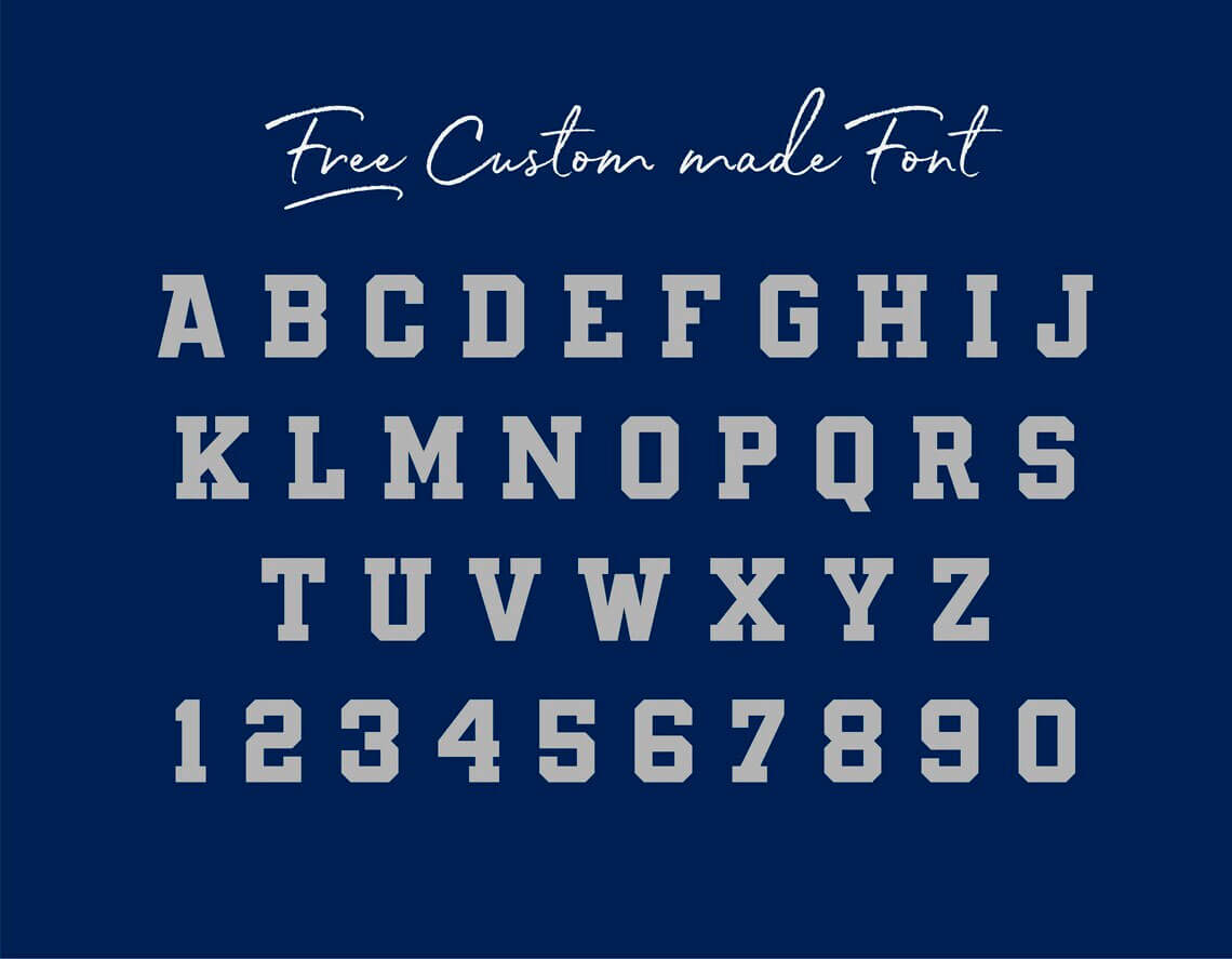 Inscription: Free Custom made Font and Alphabet.