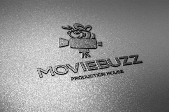 The moviebuzz logo in dark gray is slanted.