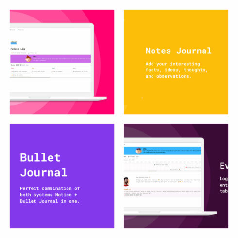 Colorful slides of Bullet Journal.
