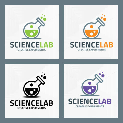 Four variants of the color scheme of images of the logos of the scientific laboratory.