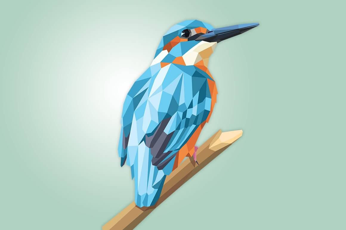 Polygonal blue bird.