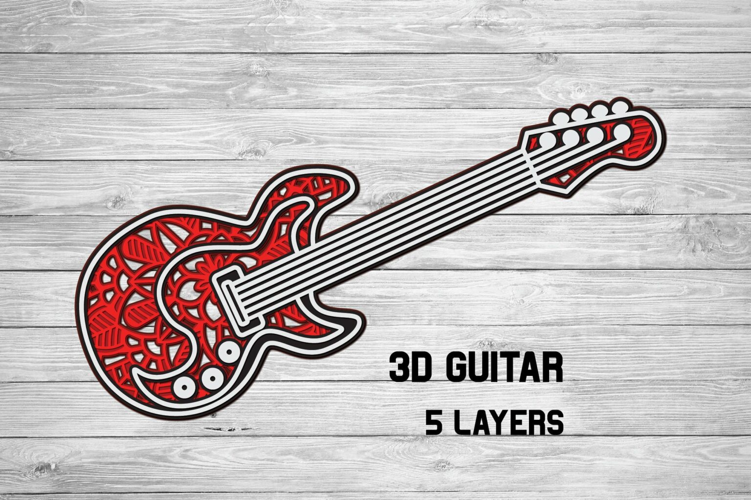 Guitar SVG 3d Layered | Music SVG Cut File | Electric Guitar ...