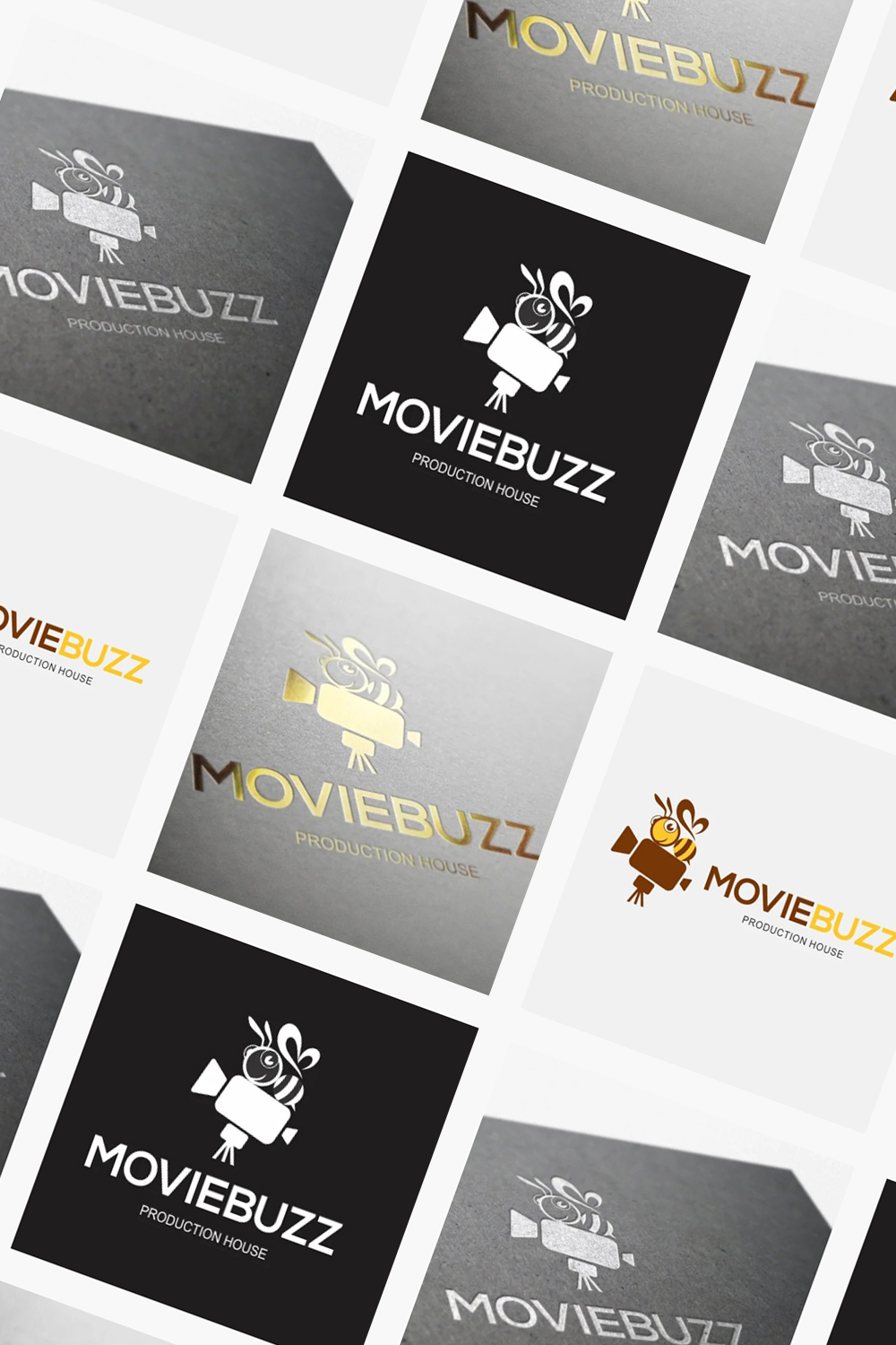 Lots of Moviebuzz logo options in different colors.
