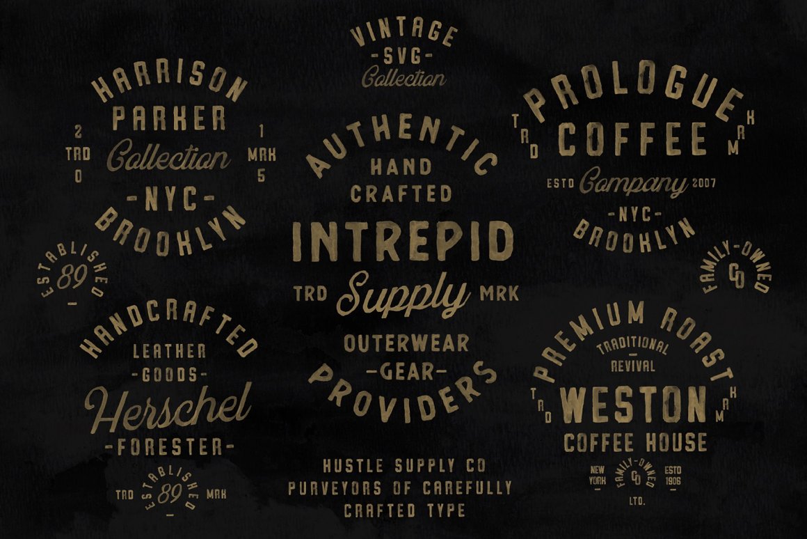 Nine vintage logo templates.