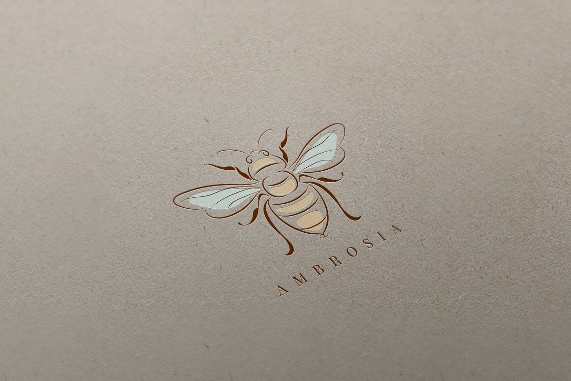 Ambrosia logo on a beige background.