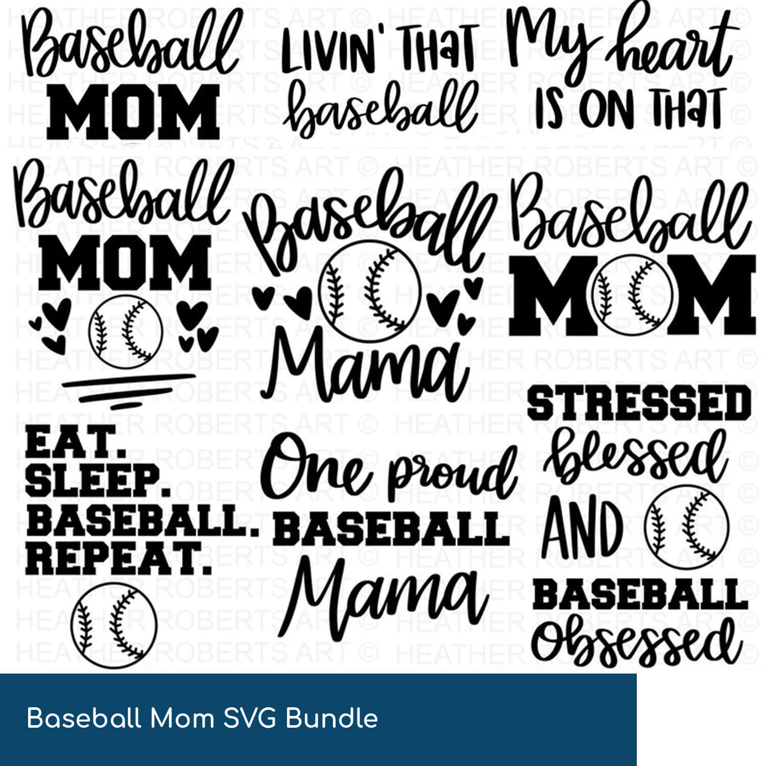 Many SVG Bundle of baseball mom.