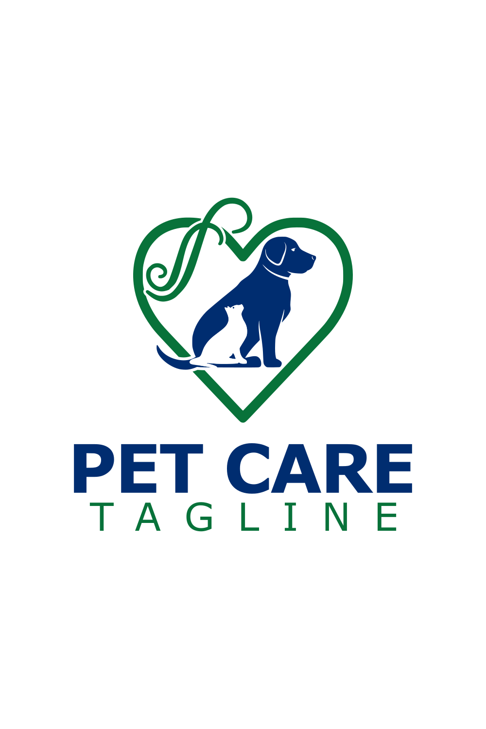 Pet Care Creative Logo Design Template pinterest image.