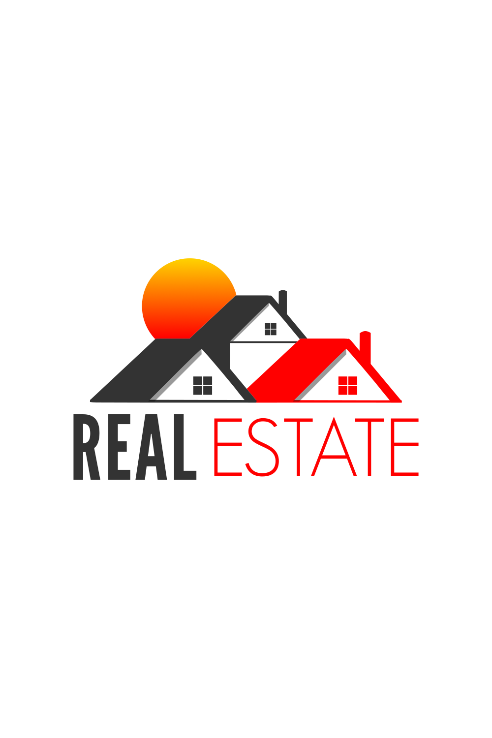 Real Estate Business Logo Design Template pinterest image.
