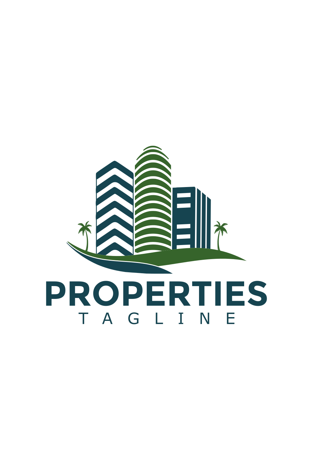 Elegant Properties Logo Design Template pinterest image.