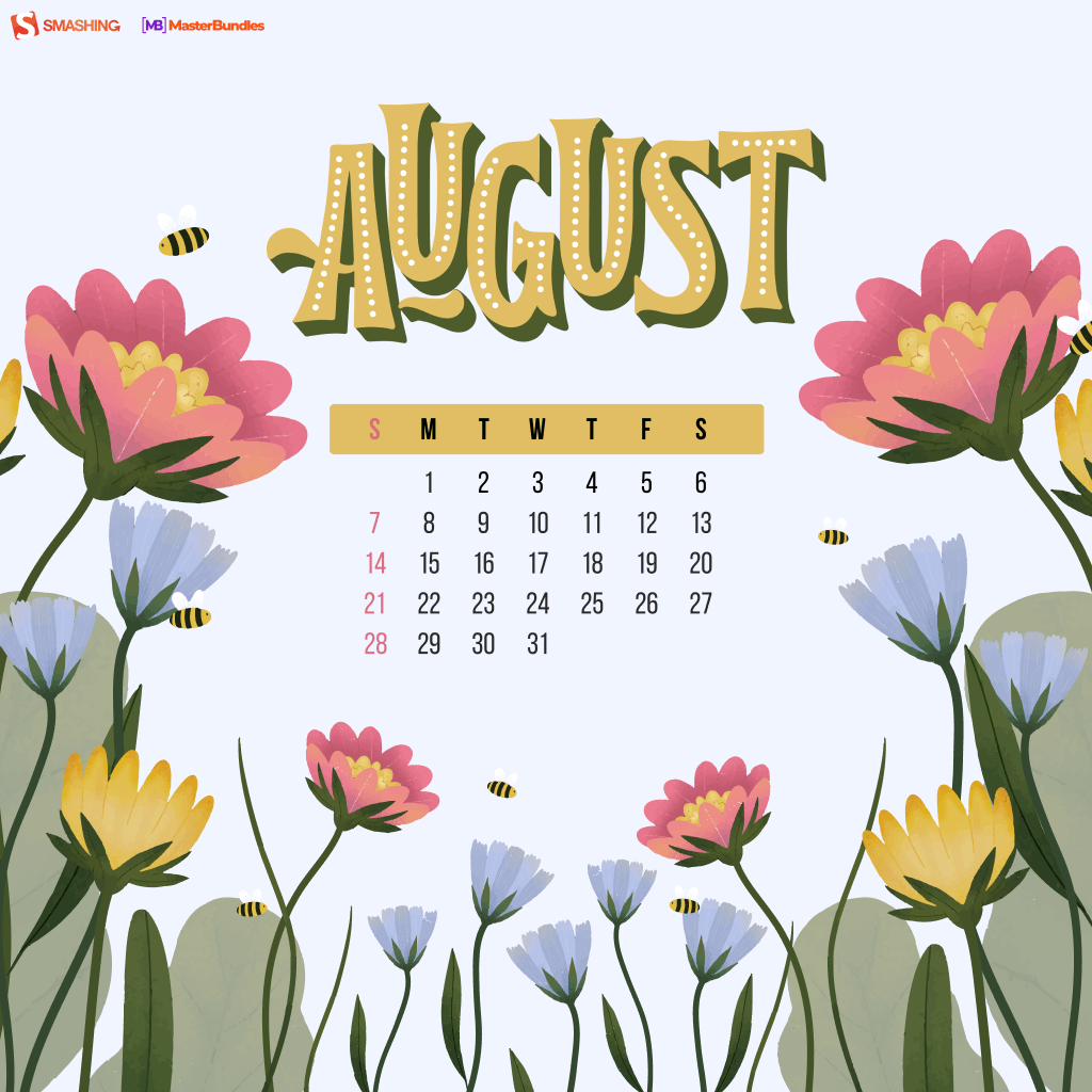 free august calendar example.