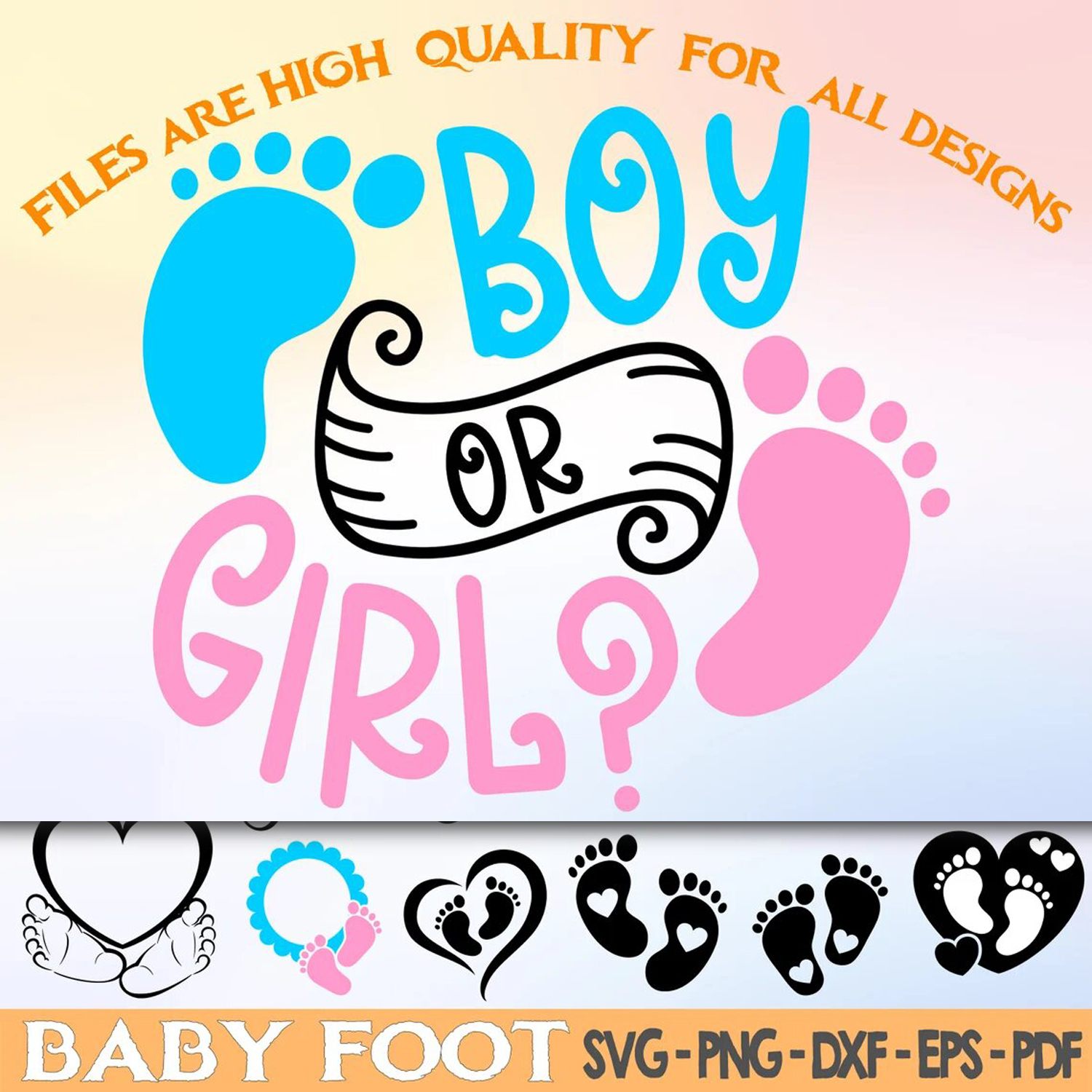 Baby feet layered svg preview.