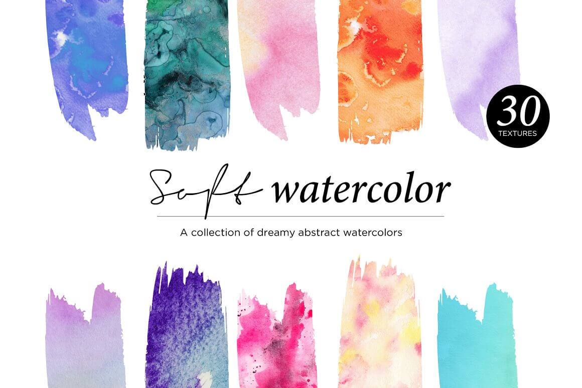 Soft watercolor, a collection of dreamy abstract watercolors.