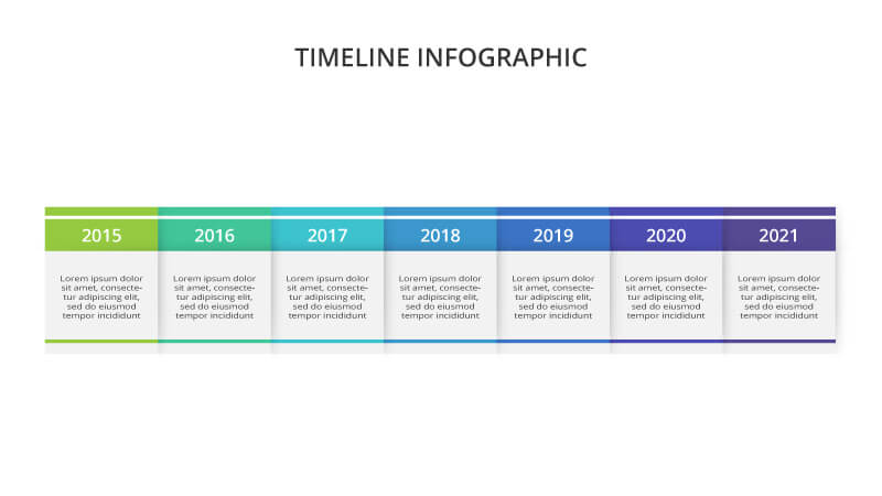 Timeline Animated Infographics example.